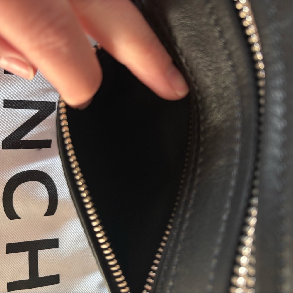 Givenchy Black Leather Toiletry Bag with Red Embroidered Logo - Picture 7 of 7